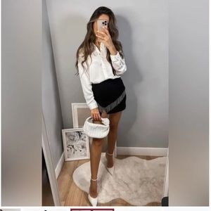 Zara Rhinestone Mini Skirt